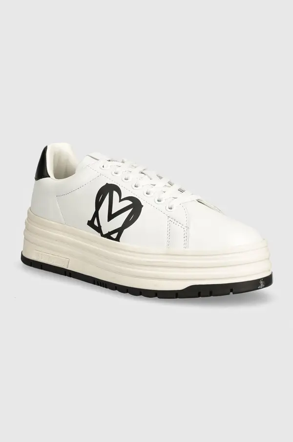 Love Moschino Kožne tenisice Love Moschino boja: bijela, JA15096G1LIA110A