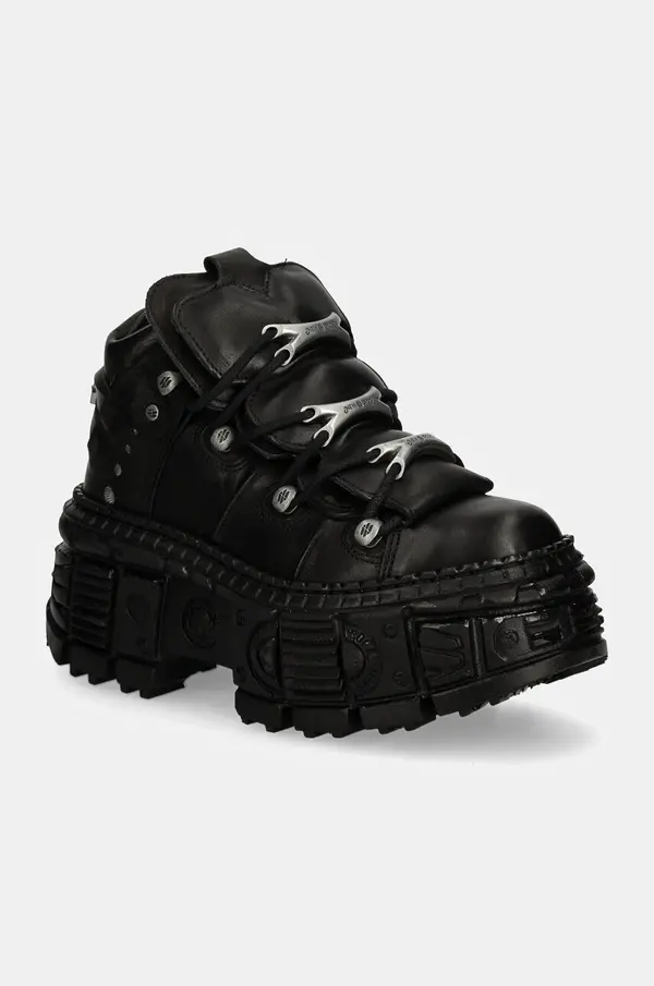 New Rock Kožne tenisice New Rock CRUST NEGRO + TANK CASCO NEGRO boja: crna, M-WALL106-S12
