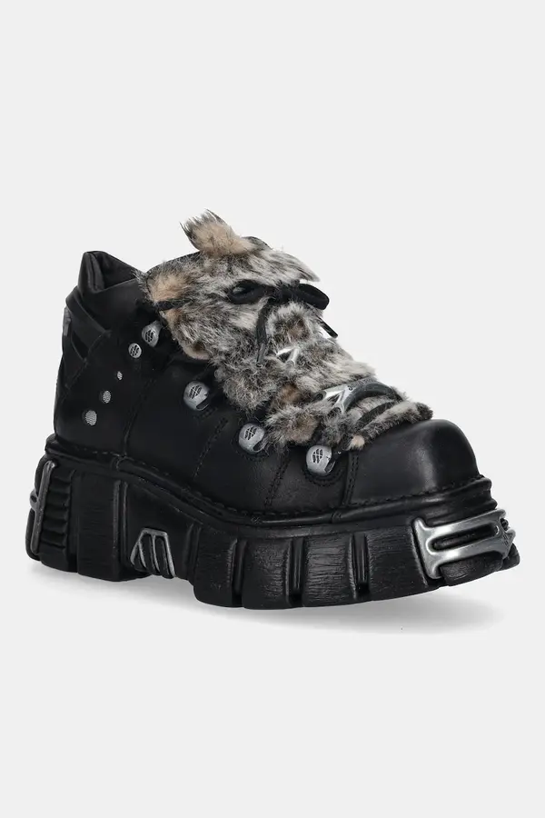 New Rock Kožne tenisice New Rock M-106NPELO-C1 CRUST NEGRO