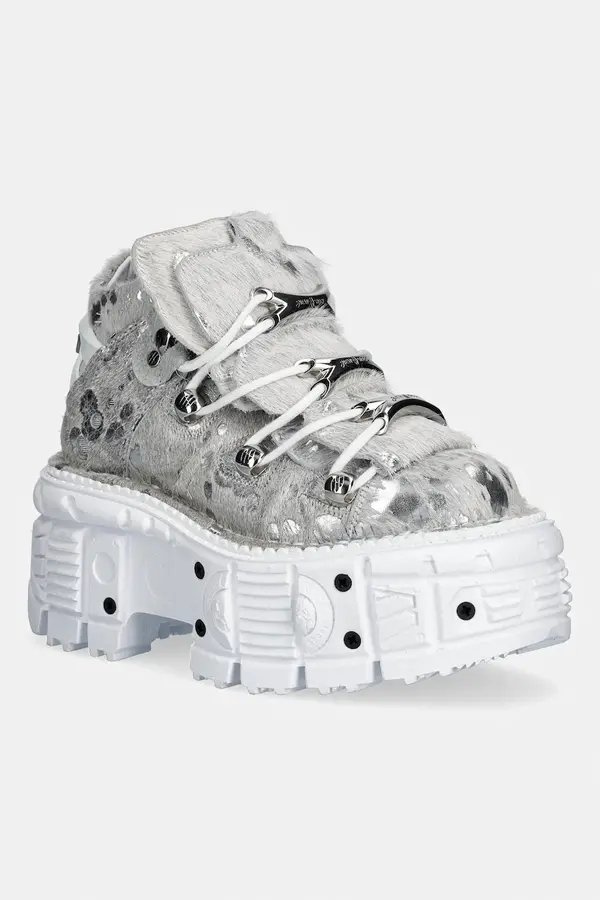 New Rock Kožne tenisice New Rock PELO CALVAS BLANCO PLATA, TANK BLANCO TORN
