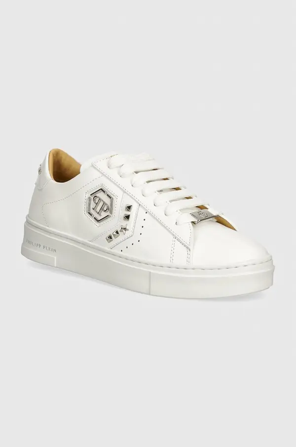 Philipp Plein Kožne tenisice Philipp Plein Lo-Top Arrow Force boja: bijela, WSC2751 PLE005N 0101
