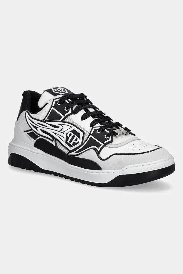 Philipp Plein Kožne tenisice Philipp Plein Lo-Top Hexagon boja: bijela, MSC4017 PLE010N 0102