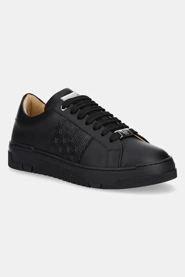 Philipp Plein Kožne tenisice Philipp Plein Lo-Top Monogram boja: crna, USC0706 PLE005N 0202
