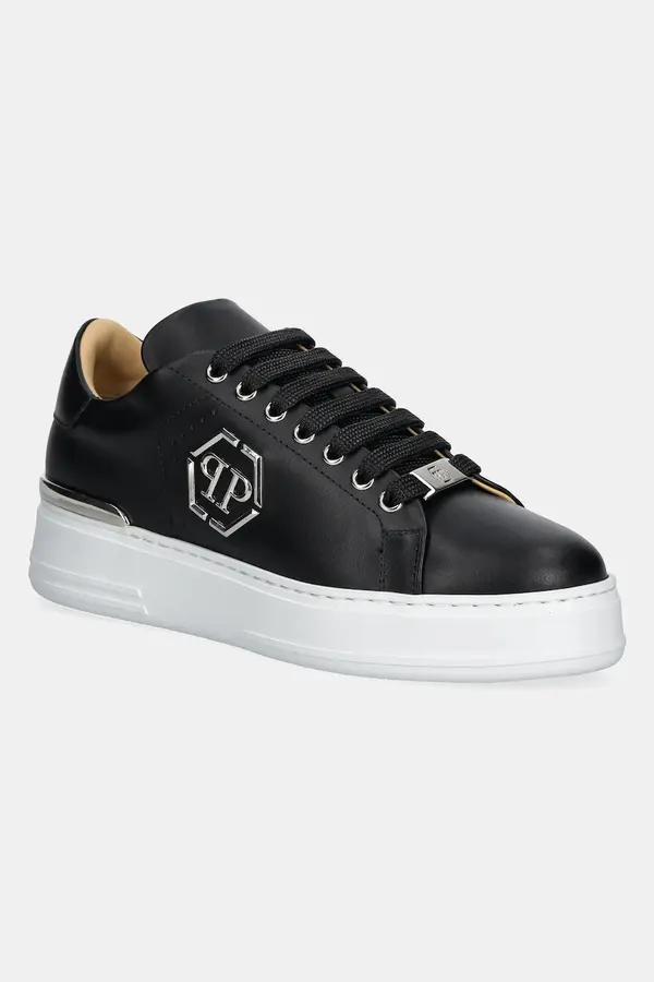 Philipp Plein Kožne tenisice Philipp Plein Nappa Lo-Top Hexagon