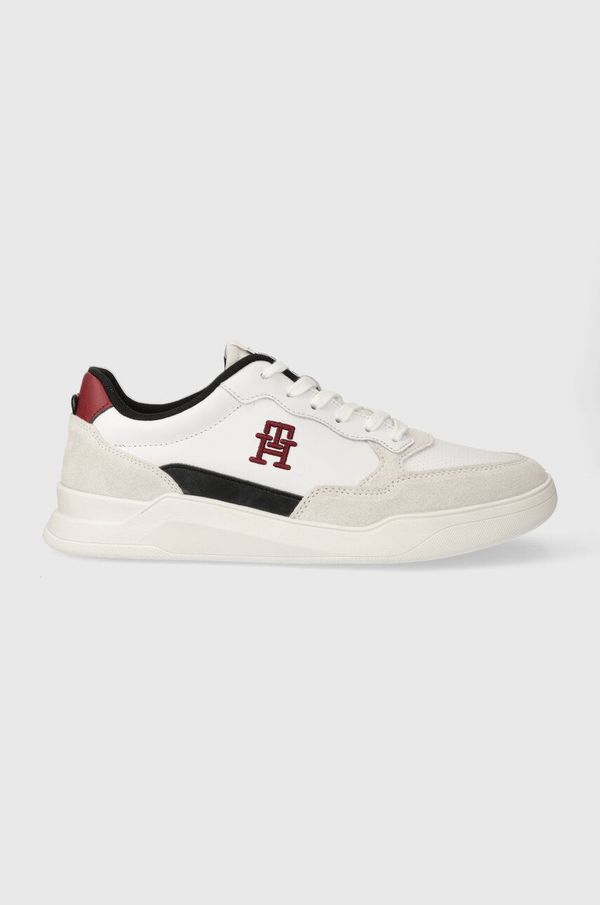 Tommy Hilfiger Kožne tenisice Tommy Hilfiger ELEVATED CUPSOLE LTH MIX boja: bijela, FM0FM04929