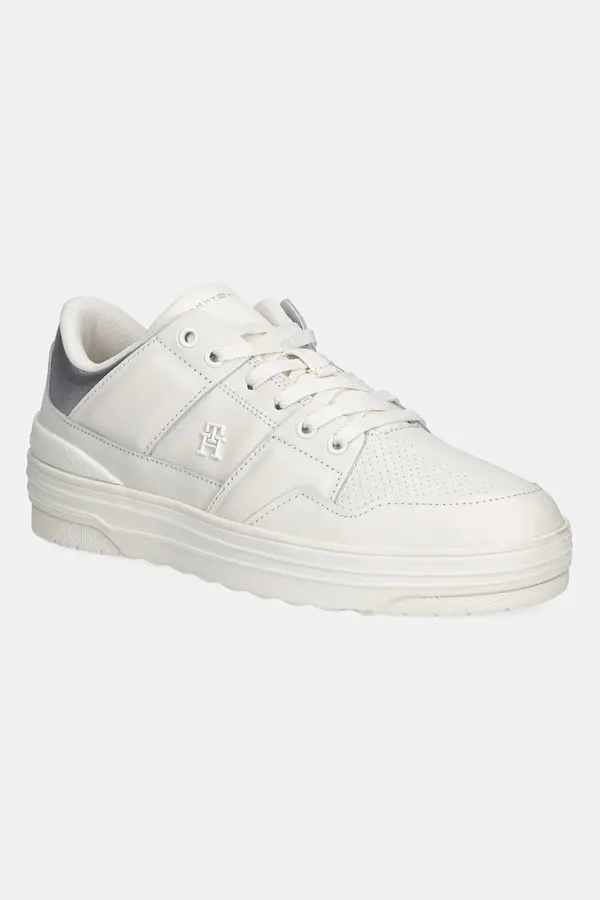 Tommy Hilfiger Kožne tenisice Tommy Hilfiger FEMININE BASKET SNEAKER boja: bež, FW0FW08326