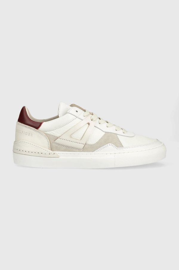 Tommy Hilfiger Kožne tenisice Tommy Hilfiger TH LAB COURT SNEAKER boja: bijela, FM0FM04267