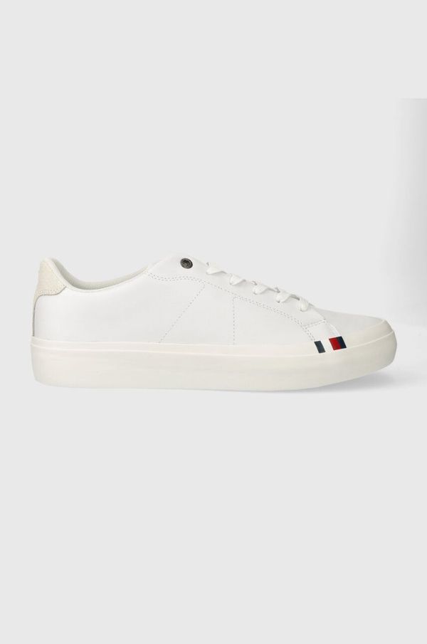 Tommy Hilfiger Kožne tenisice Tommy Hilfiger THICK VULC LOW PREMIUM LTH boja: bijela, FM0FM04881
