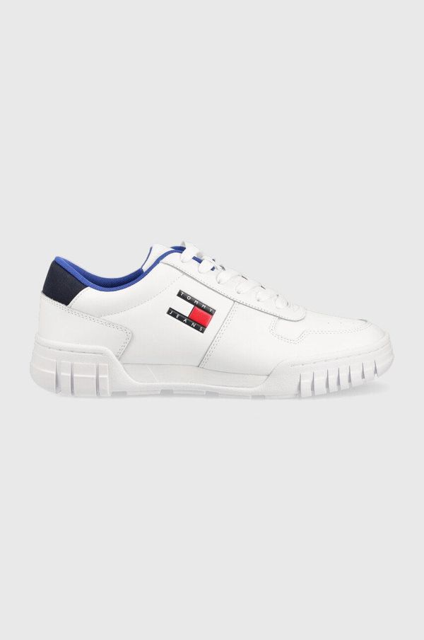 Tommy Jeans Kožne tenisice Tommy Jeans Retro Leather Cupsole Tjm Ess boja: bijela