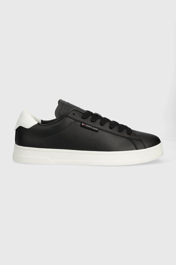 Tommy Jeans Kožne tenisice Tommy Jeans TJM LEATHER LOW CUPSOLE boja: crna, EM0EM01374