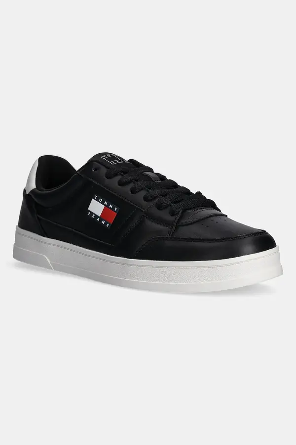 Tommy Hilfiger Kožne tenisice Tommy Jeans TJM THE GREENWICH NEW ESS boja: crna, EM0EM01574