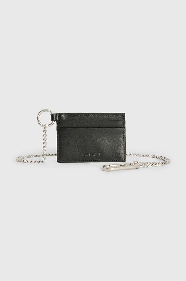 AllSaints Kožni etui za kartice AllSaints MAKOTO CHAIN CARD HO boja: crna, M169XB