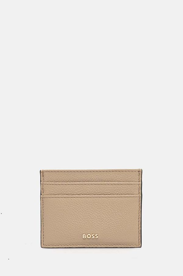 Boss Kožni etui za kartice BOSS boja: bež, 50523686