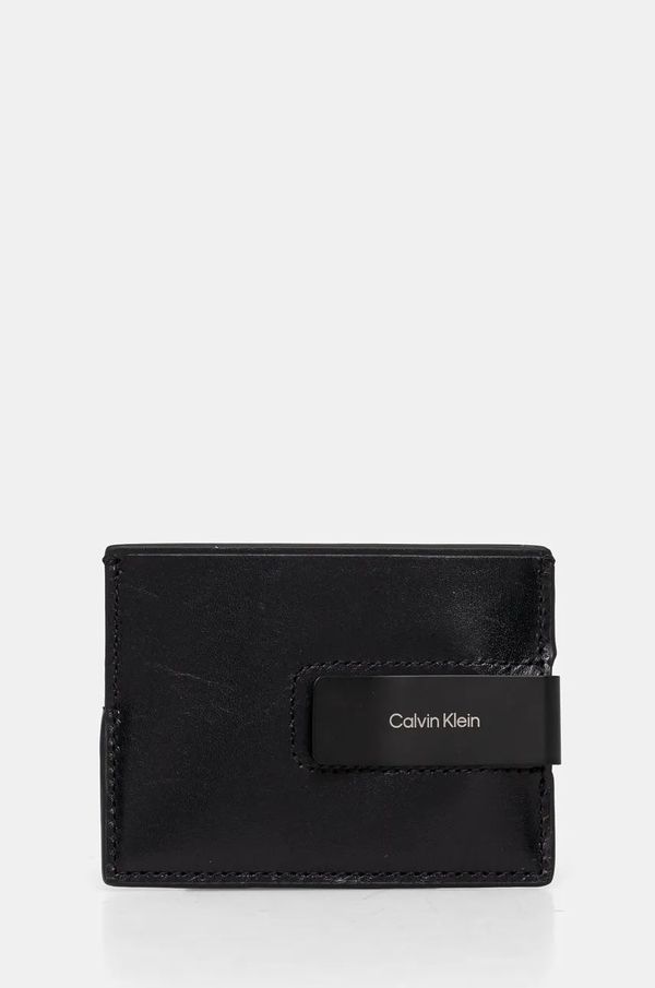 Calvin Klein Kožni etui za kartice Calvin Klein boja: crna, K50K512499