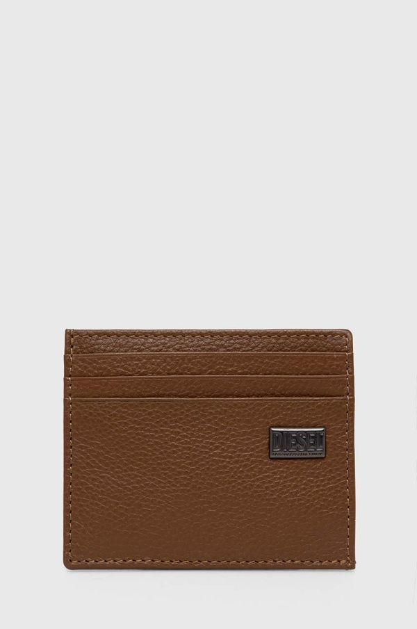 Diesel Kožni etui za kartice Diesel MEDAL-D CARD HOLDER 6 WALLET boja: smeđa, X09910.P0685