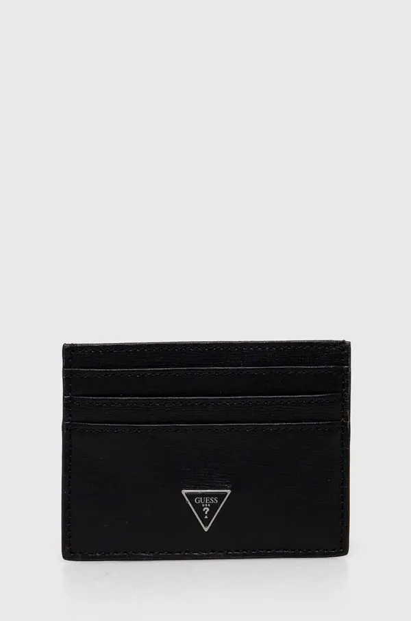 Guess Kožni etui za kartice Guess boja: crna