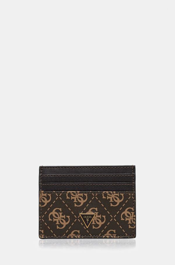 Guess Kožni etui za kartice Guess MITO boja: smeđa, SMVELE LEA25
