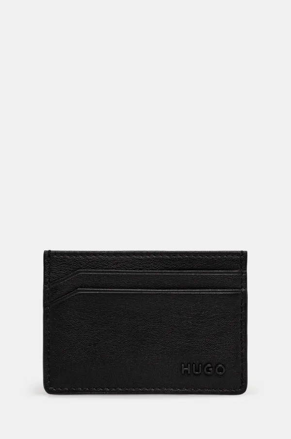 HUGO Kožni etui za kartice HUGO boja: crna, 50536063
