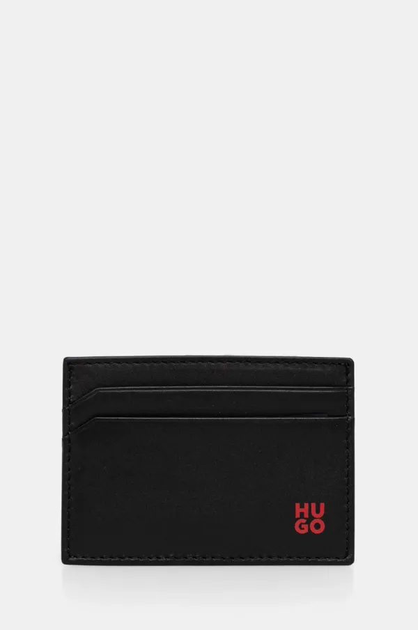 HUGO Kožni etui za kartice HUGO boja: crna, 50546145