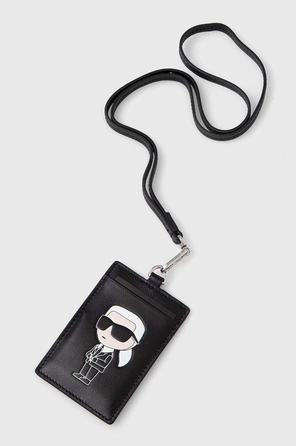 Karl Lagerfeld Kožni etui za kartice Karl Lagerfeld boja: crna, 241W3205