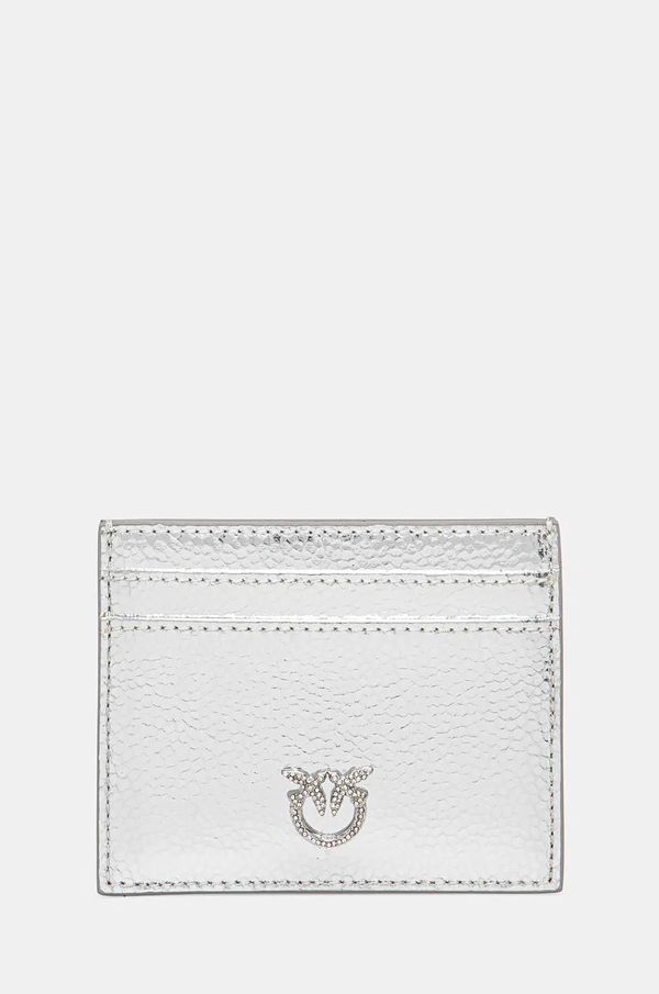 Pinko Kožni etui za kartice Pinko boja: srebrna, 103762 A204