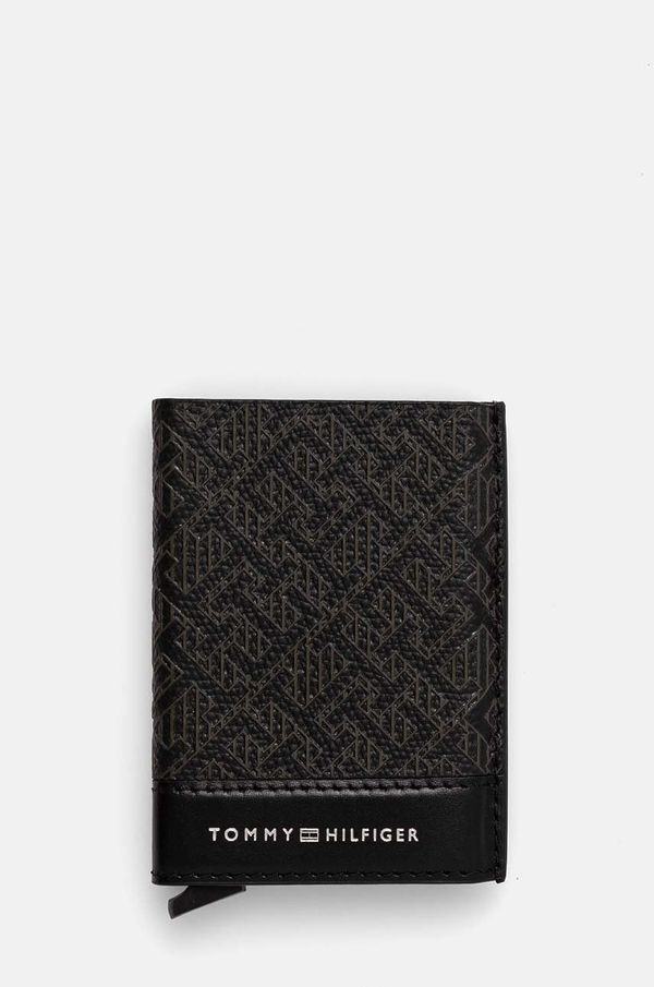 Tommy Hilfiger Kožni etui za kartice Tommy Hilfiger boja: crna, AM0AM12783