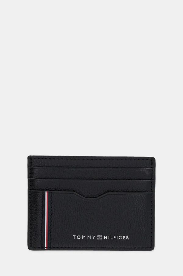 Tommy Hilfiger Kožni etui za kartice Tommy Hilfiger boja: crna, AM0AM13041