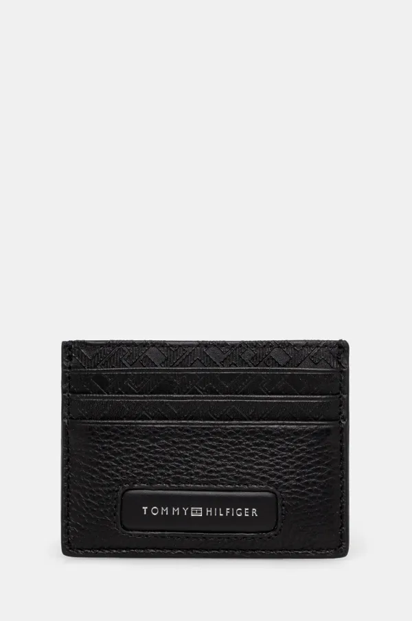 Tommy Hilfiger Kožni etui za kartice Tommy Hilfiger boja: crna, AM0AM13250