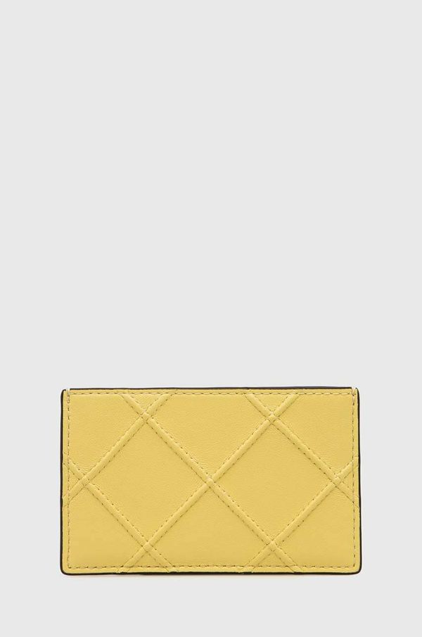 Tory Burch Kožni etui za kartice Tory Burch boja: žuta