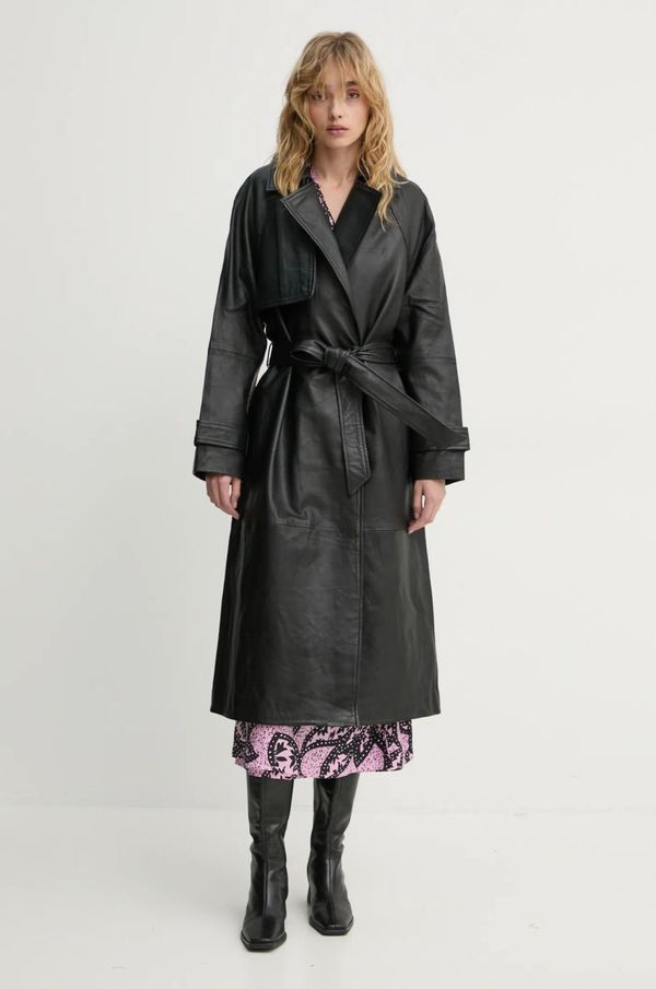 Bruuns Bazaar Kožni kaput Bruuns Bazaar za žene, boja: crna, za prijelazno razdoblje, BBW4323