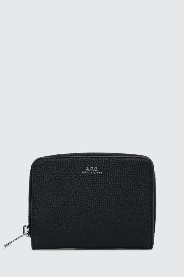 A.P.C. Kožni novčanik A.P.C. za muškarce, boja: crna