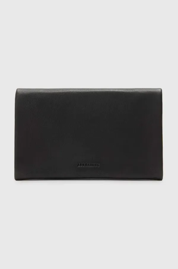 AllSaints Kožni novčanik AllSaints HARLUNA za žene, boja: crna, W375XC