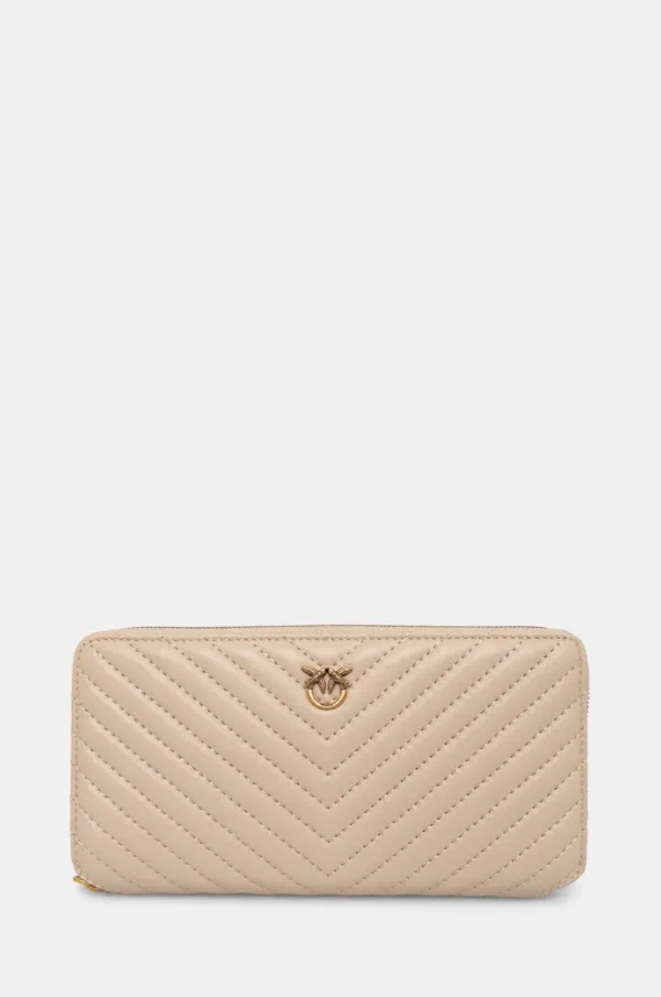 Pinko Kožni novčanik Pinko za žene, boja: bež