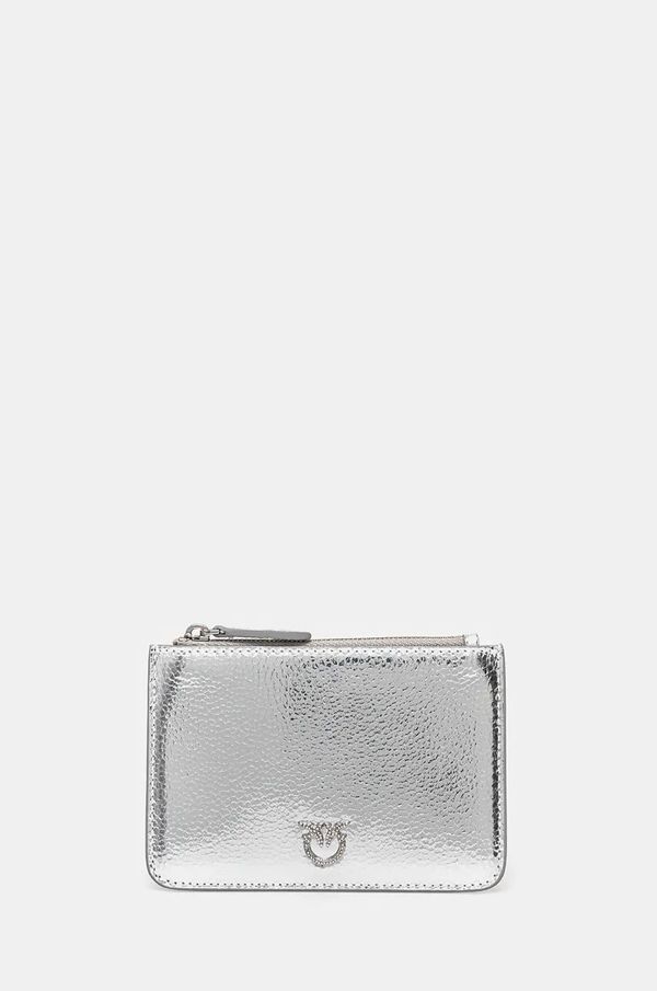 Pinko Kožni novčanik Pinko za žene, boja: srebrna, 102857 A204