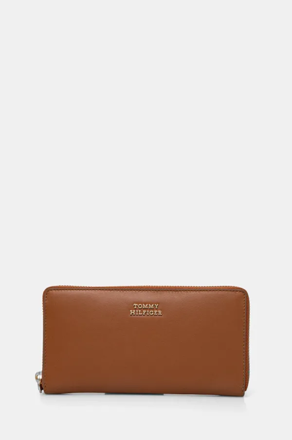 Tommy Hilfiger Kožni novčanik Tommy Hilfiger za žene, boja: smeđa, AW0AW17361