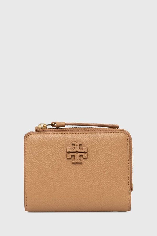Tory Burch Kožni novčanik Tory Burch McGraw Bi-Fold za žene, boja: smeđa, 158904.227