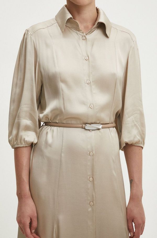 Answear Lab Kožni remen Answear Lab za žene, boja: bež