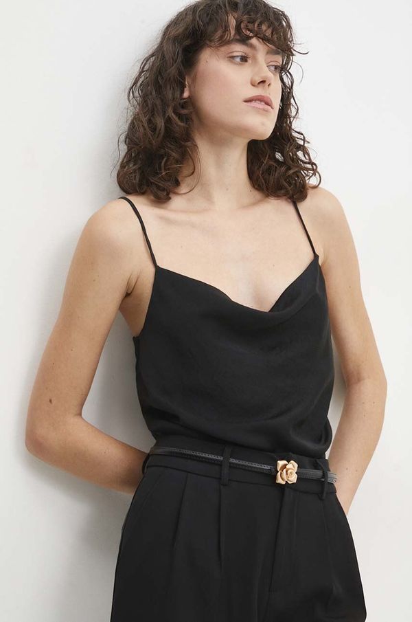 Answear Lab Kožni remen Answear Lab za žene, boja: crna