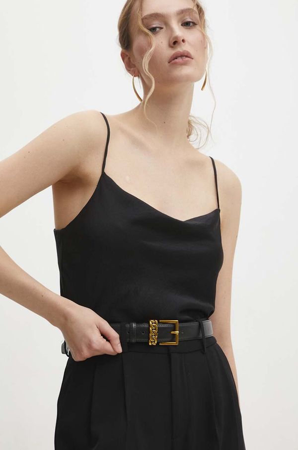 Answear Lab Kožni remen Answear Lab za žene, boja: crna