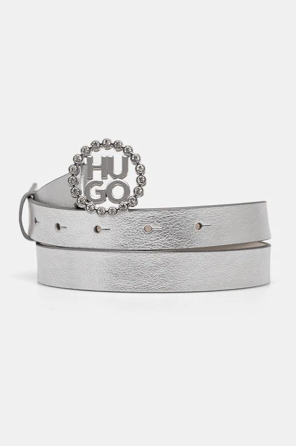 Hugo Kožni remen HUGO za žene, boja: srebrna, 50529580