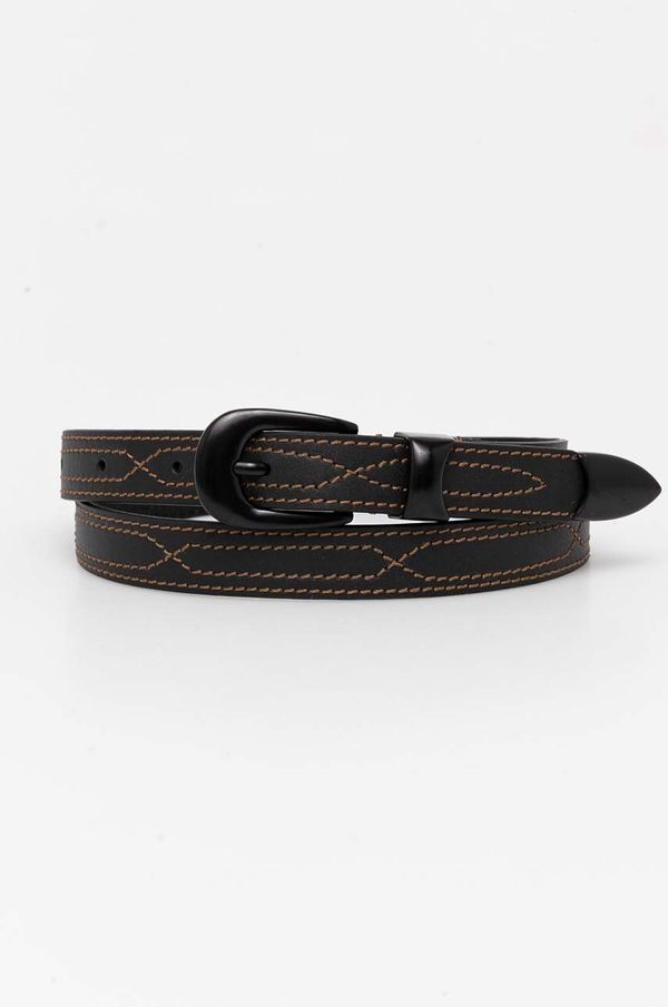 MUNTHE Kožni remen MUNTHE TALASSO za žene, boja: crna, 243191224351