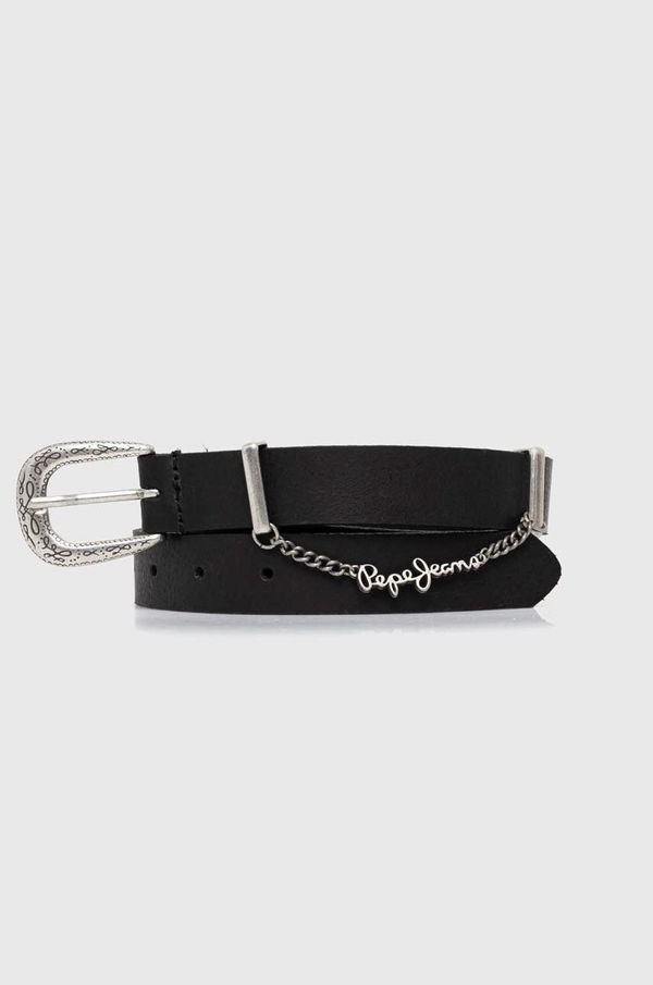 Pepe Jeans Kožni remen Pepe Jeans LEIGHTON BELT za žene, boja: crna, PL020853