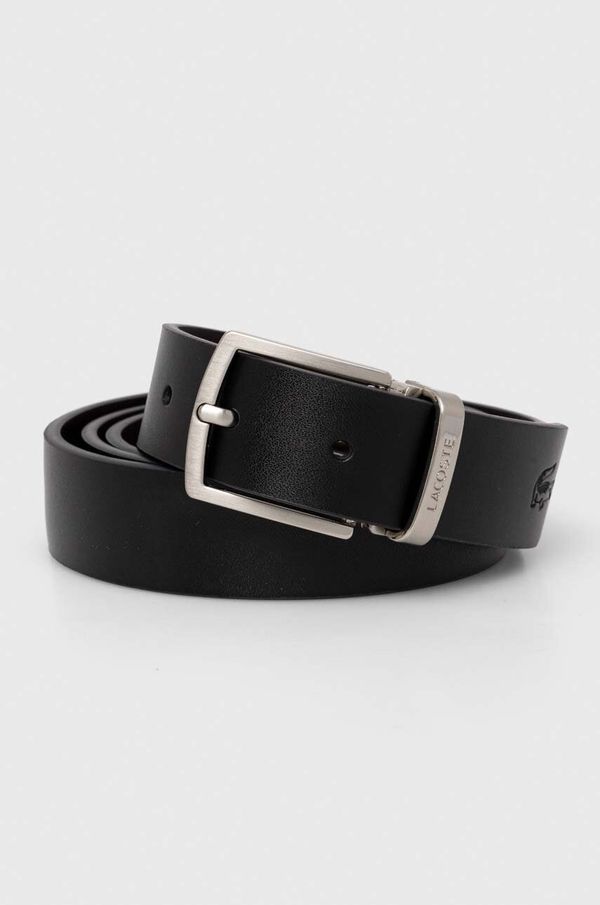 Lacoste Kožni remen s kopčama koje se mogu skinuti Lacoste boja: crna
