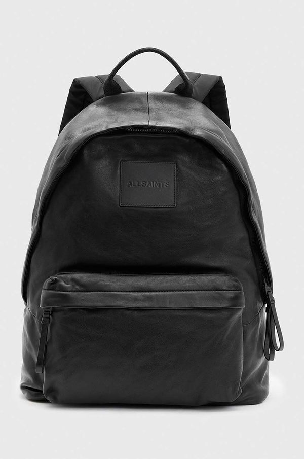 AllSaints Kožni ruksak AllSaints CARABINER BACKPACK za muškarce, boja: crna, veliki, bez uzorka, M164XB