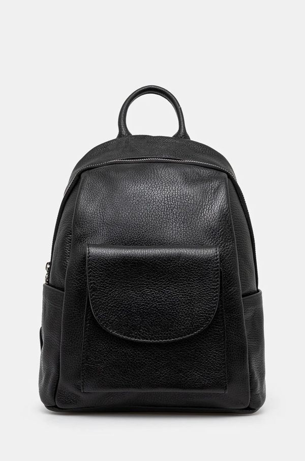 Answear Lab Kožni ruksak Answear Lab za žene, boja: crna, mali, bez uzorka