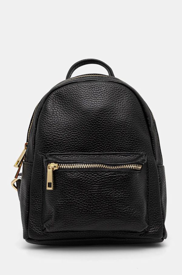 Answear Lab Kožni ruksak Answear Lab za žene, boja: crna, mali, bez uzorka