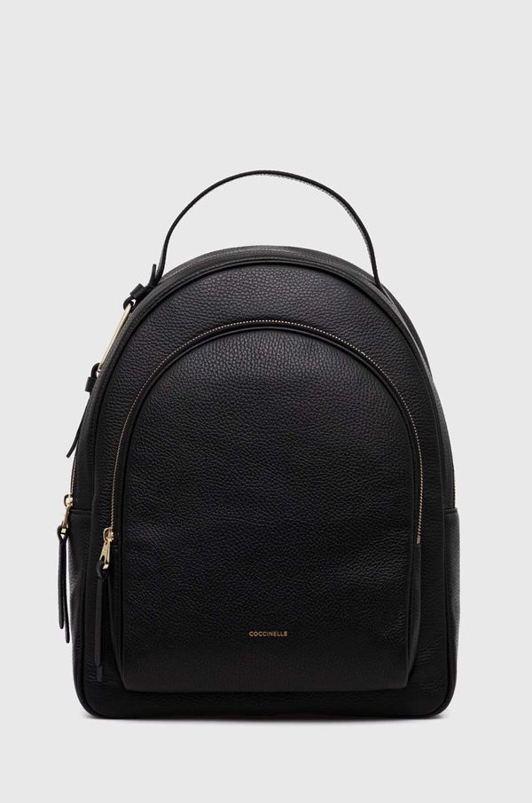 Coccinelle Kožni ruksak Coccinelle COCCINELLEMALORY za žene, boja: crna, veliki, bez uzorka, E1 R1K 14 01 01