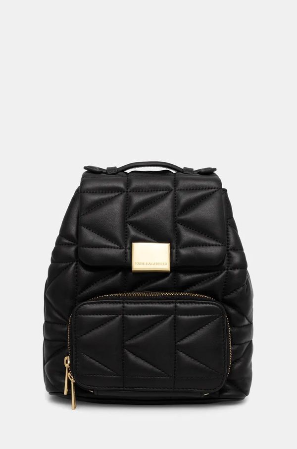 Karl Lagerfeld Kožni ruksak Karl Lagerfeld za žene, boja: crna, mali, bez uzorka, 246W3090