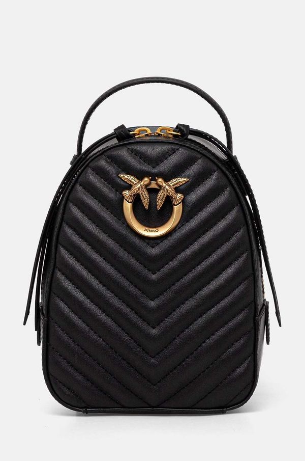 Pinko Kožni ruksak Pinko za žene, boja: crna, mali, bez uzorka, 103614 A1J2