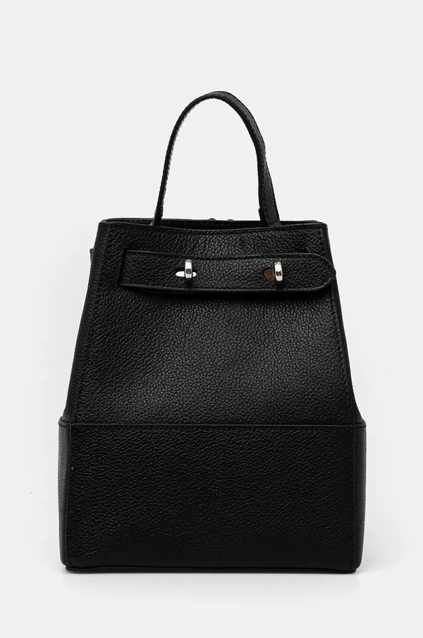 Silvian Heach Kožni ruksak Silvian Heach CARACCIOLO za žene, boja: crna, mali, bez uzorka, RCP25013ZA